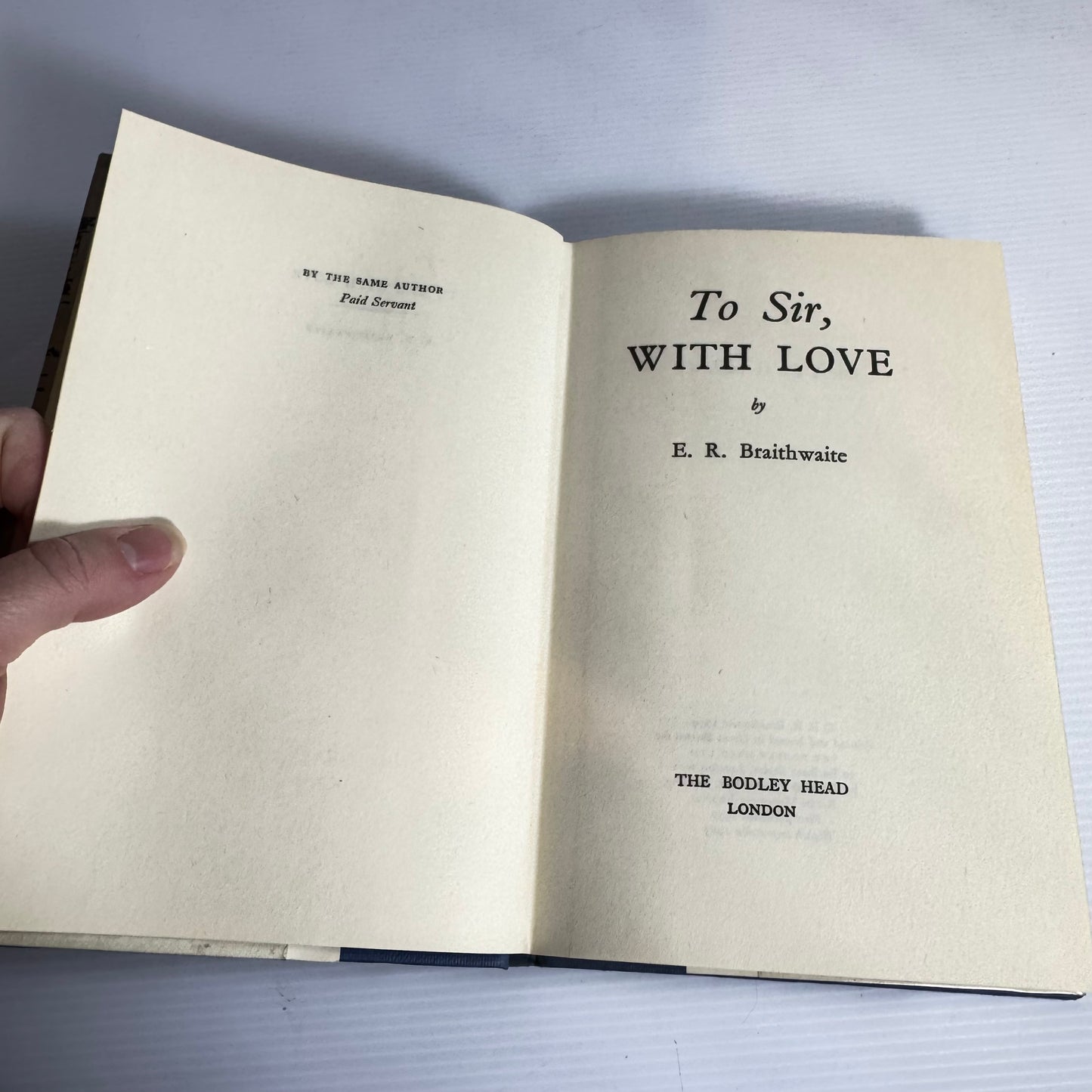 To Sir, With Love - E. R. Braithwaite (Vintage 1963)