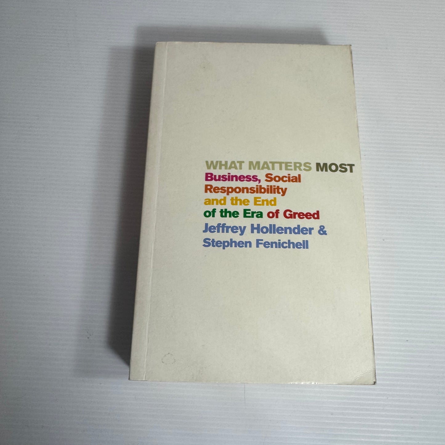 What Matters Most : Business, Social Responsibility and the End of the Era of Greed - Jeffrey Hollender & Stephen Fenichell