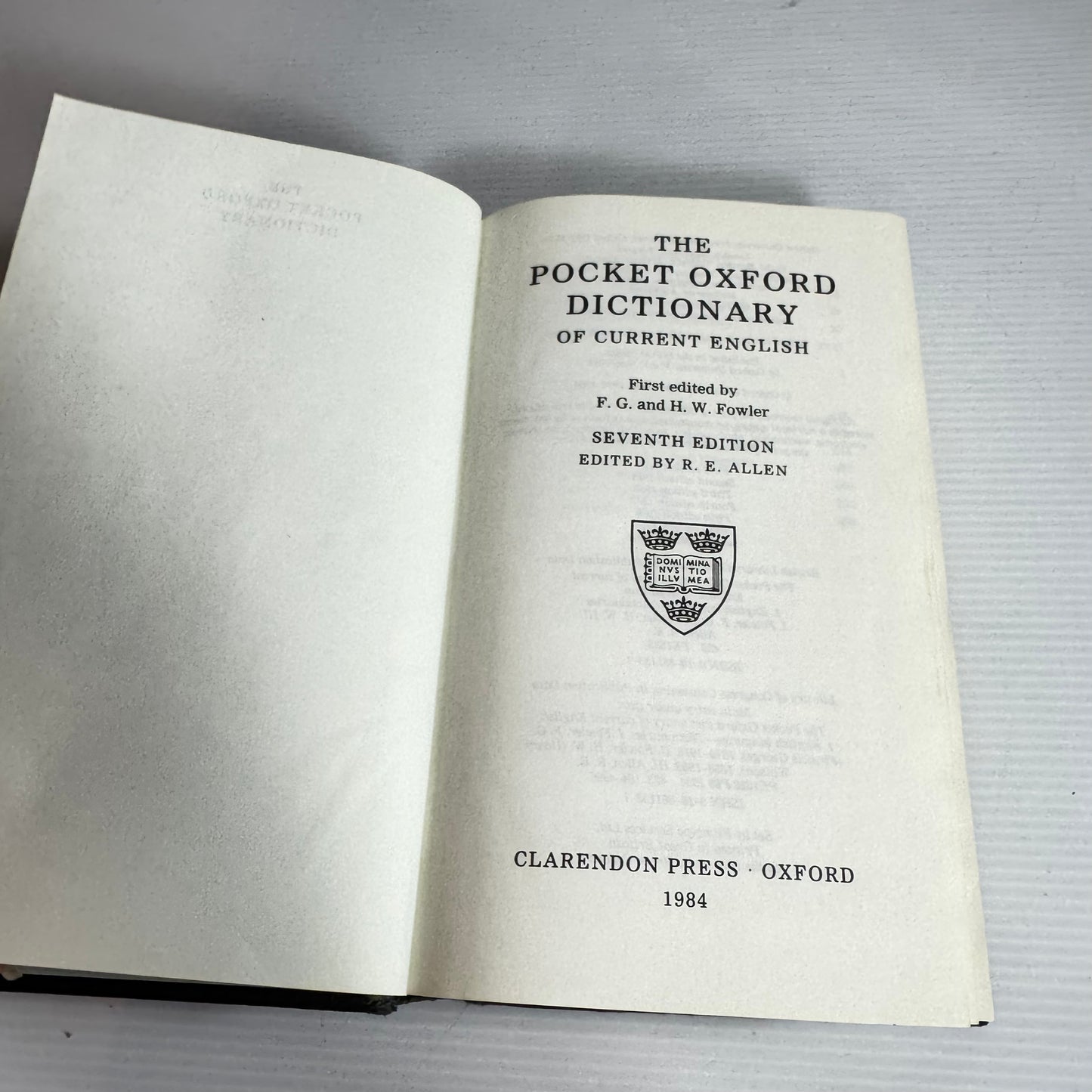 The Pocket Oxford Dictionary