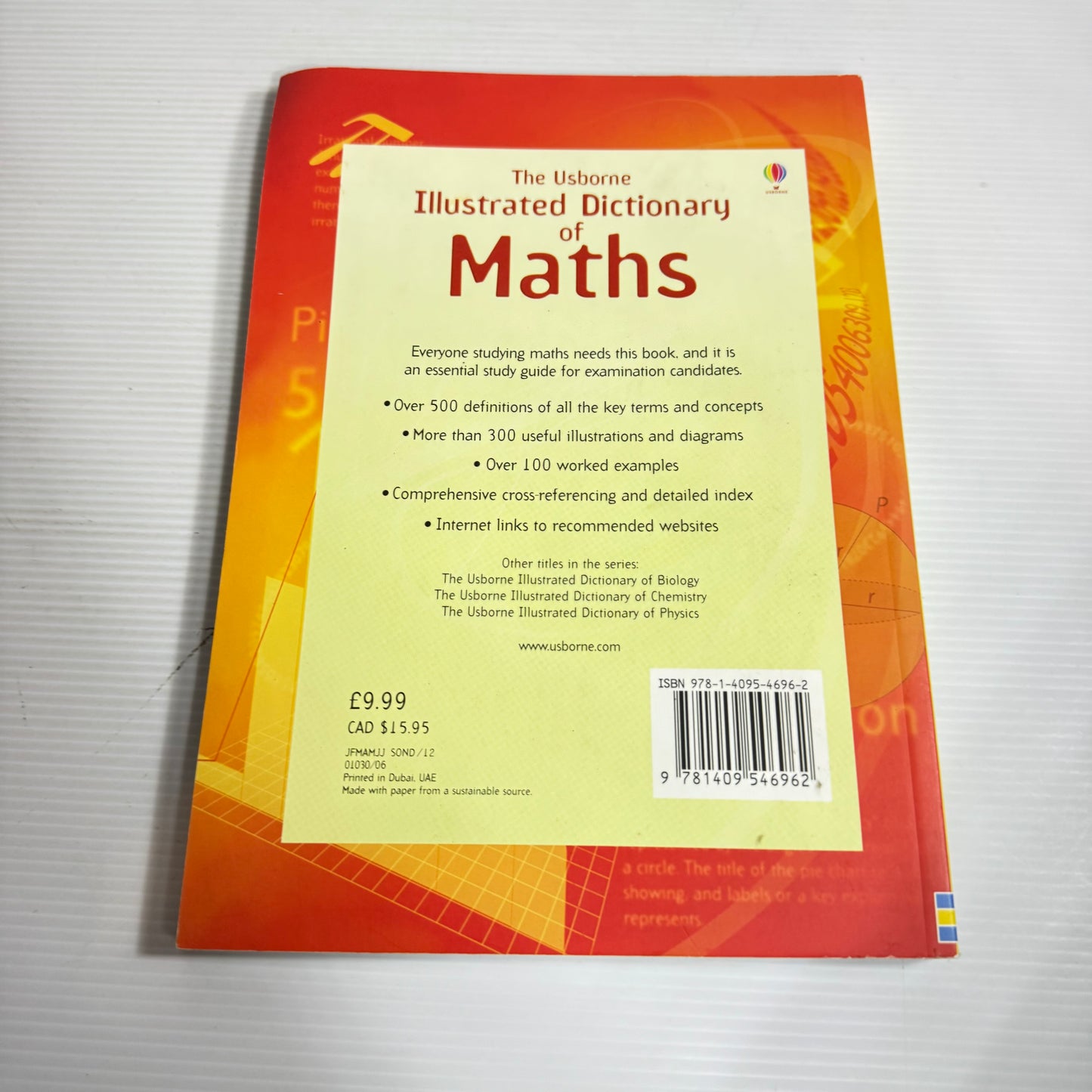 The Usborne Illustrated Dictionary Of Maths with Recommended Websites
