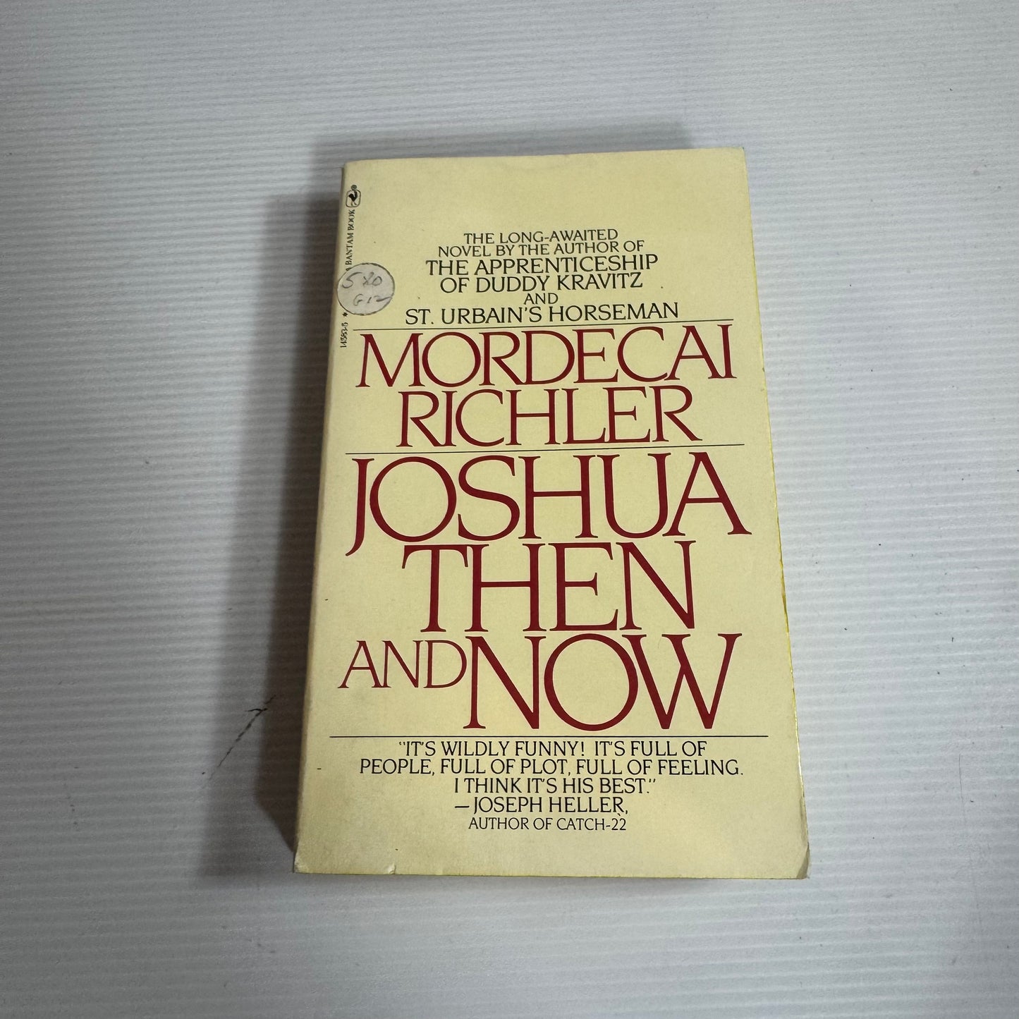 Joshua Then And Now - Mordecai Richler (Vintage 1981)