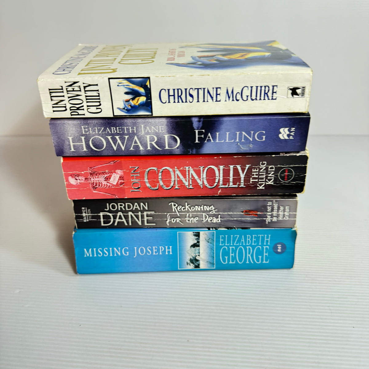 Crime Thriller Bundle x 5 : Reckoning For The Dead - Jordan Dane, Falling - Elizabeth Jane Howard, The Killing Kind - John Connolly, Until Proven Guilty - Christine McGuire, Missing Joseph - Elizabeth George (3390)