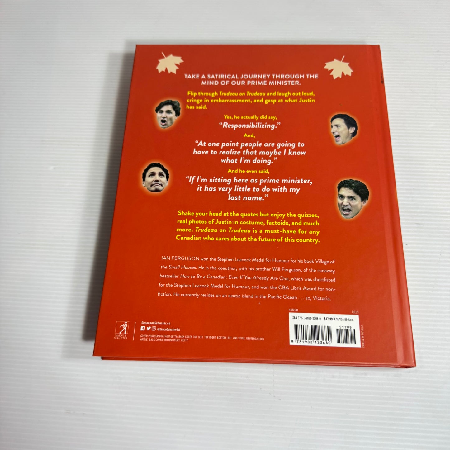 Trudeau On Trudeau : The Deep Thoughts of Canada's 23rd Prime Minister - Ian Ferguson (New)