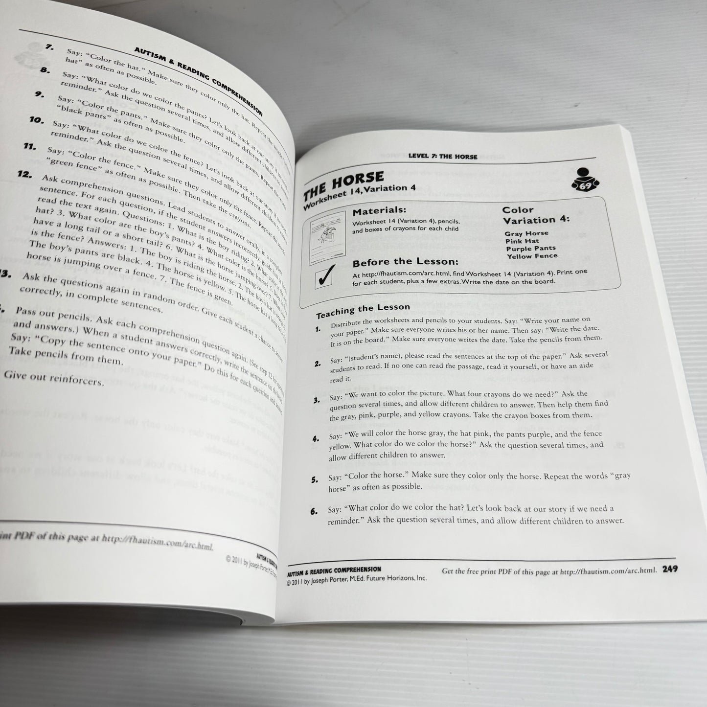 Autism & Reading Comprehension: Ready-to-Use Lessons For Teachers - Joseph Porter (New)