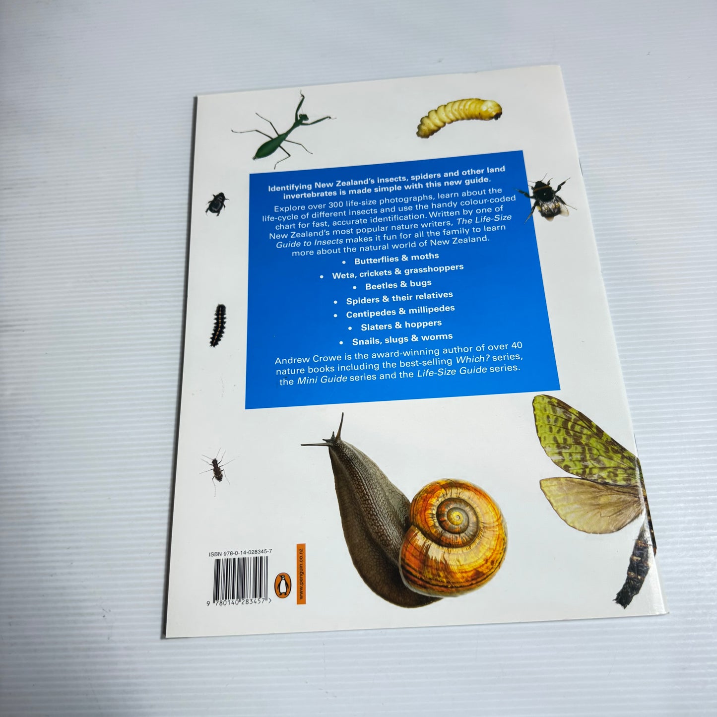 The Life-Size Guide To Insects And Other Land Invertebrates Of New Zealand - Andrew Crowe (New)