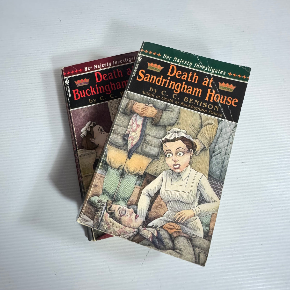 C. C. Benison Her Majesty Investigates Bundle x 2 : Death at Sandringham House & Death at Buckingham Palace (Vintage 1996)(3418)