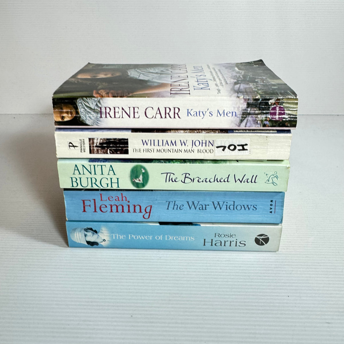 Historical Family Saga Bundle x 5 : The Power of Dreams - Rosie Harris, The War Widows - Leah Fleming, The First Mountain Man Blood On The Divide - William W. Johnstone, Katy's Men - Irene Carr, The Breached Wall - Anita Burgh (3373)