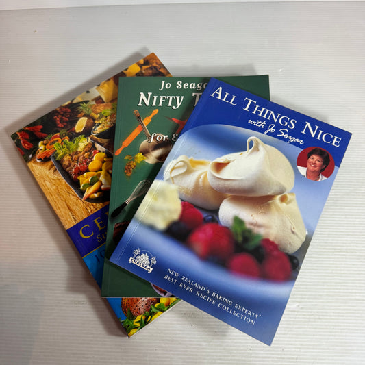 Jo Seagar Cookbook Bundle x 3 : All Things Nice, Nifty Tricks, & Celebrations (2912)
