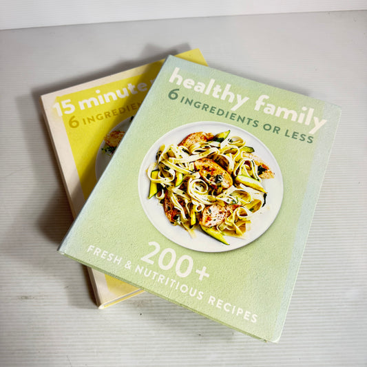 6 Ingredients or Less Cookbook Bundle x 2 : Healthy Family & 15 Minute Meals (2937)