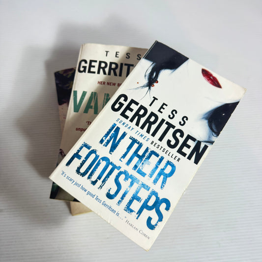 Tess Gerritsen Book Bundle x 3 : In Their Footsteps, Vanish, Harvest (2480)