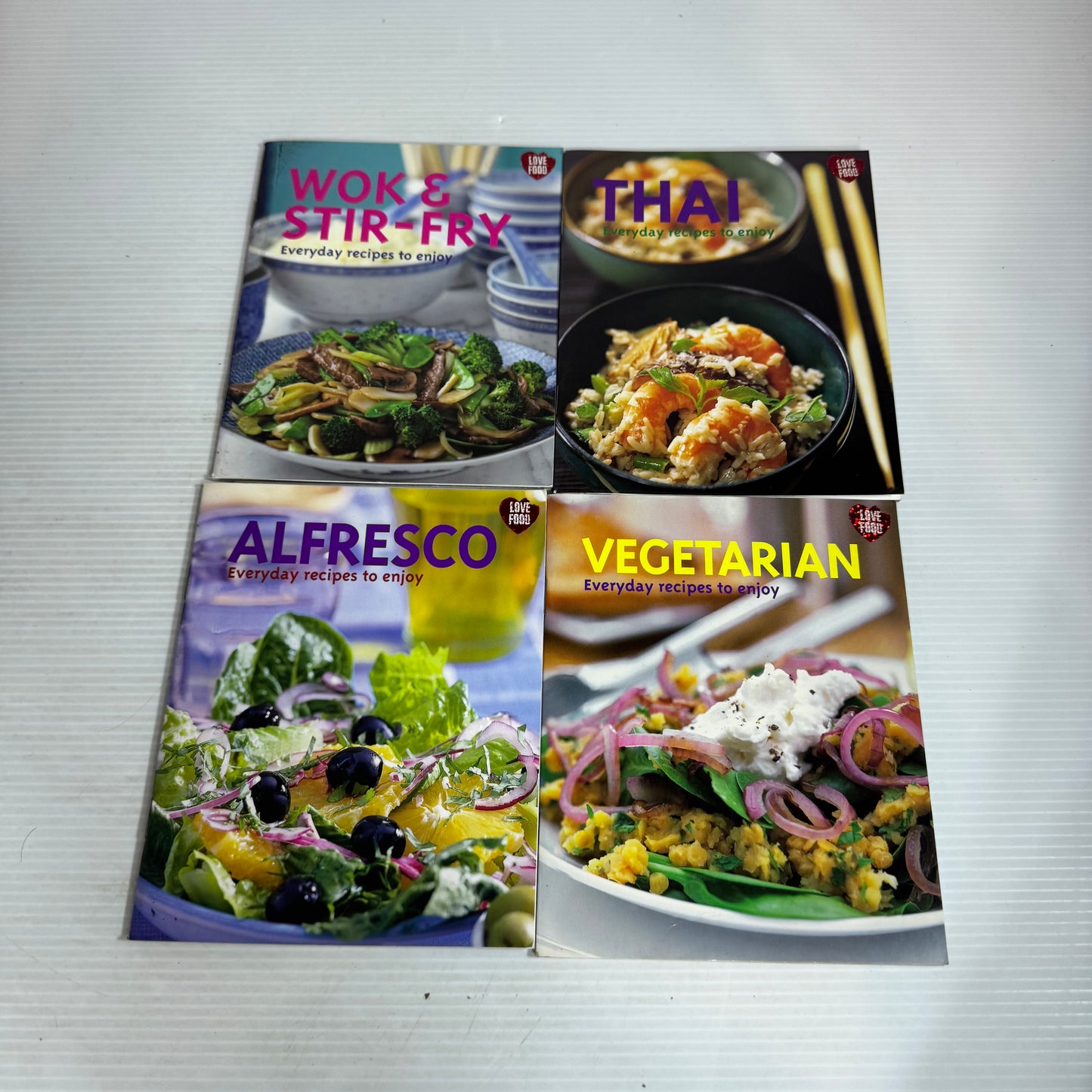 Love Food Small Cookbook Bundle x 4 Books : Wok & Stir-Fry, Thai, Alfresco, Vegetarian (2599)