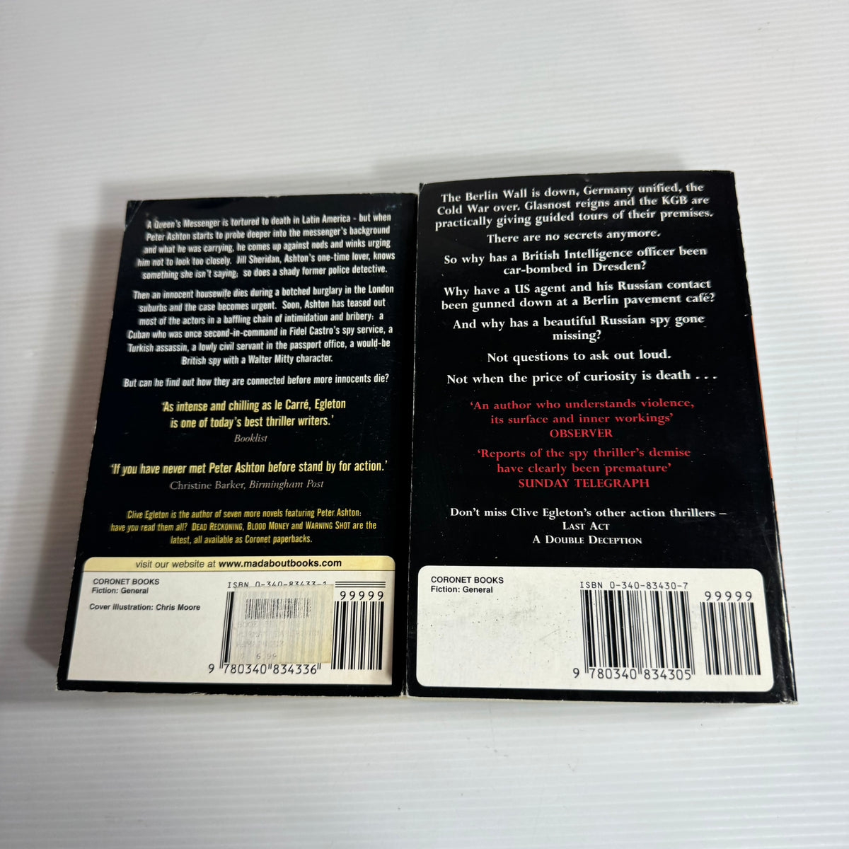 Clive Egleton Bundle x 2 : Hostile Intent & The Honey Trap (3443)