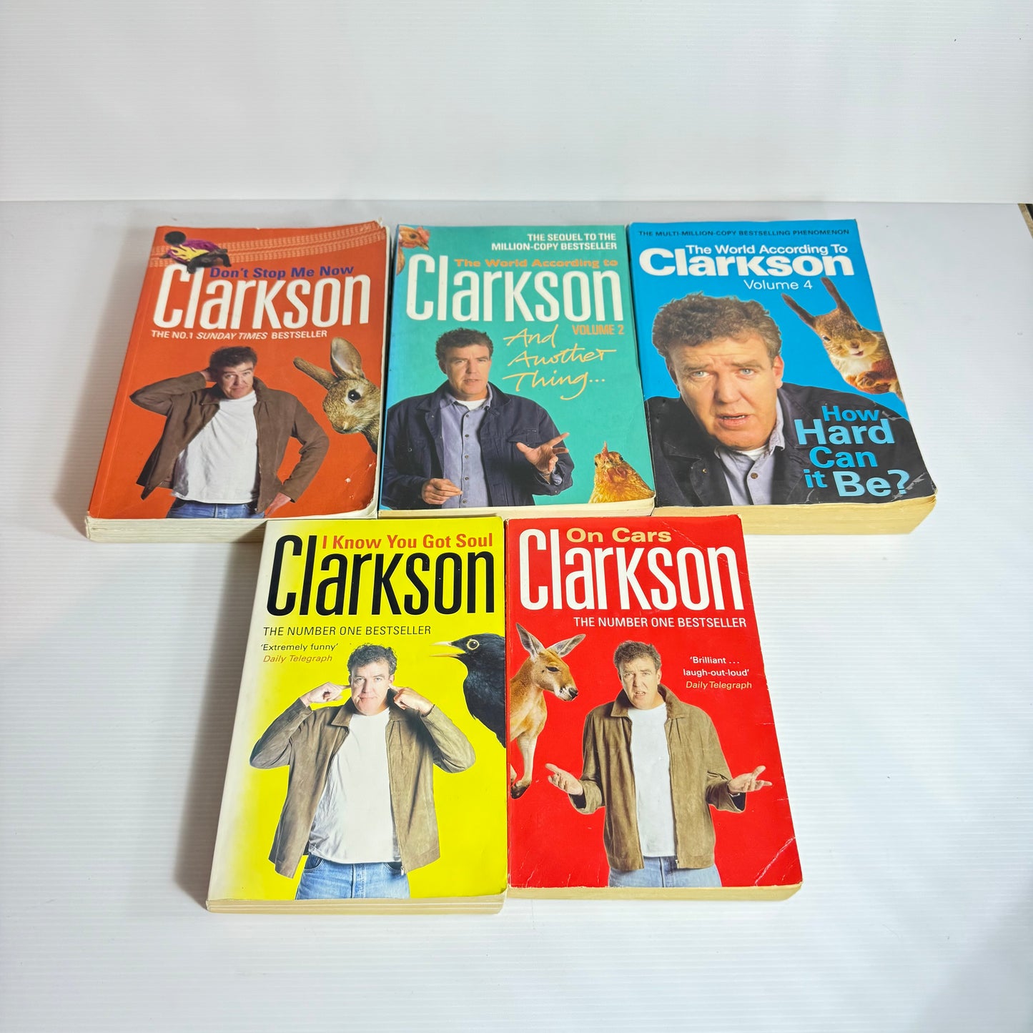 Clarkson Book Bundle x 5 Books : Clarkson on Cars, I Know You Got Soul, Don't Stop Me Now, How Hard Can it Be? & The World According to Clarkson Vol. 2(3188)