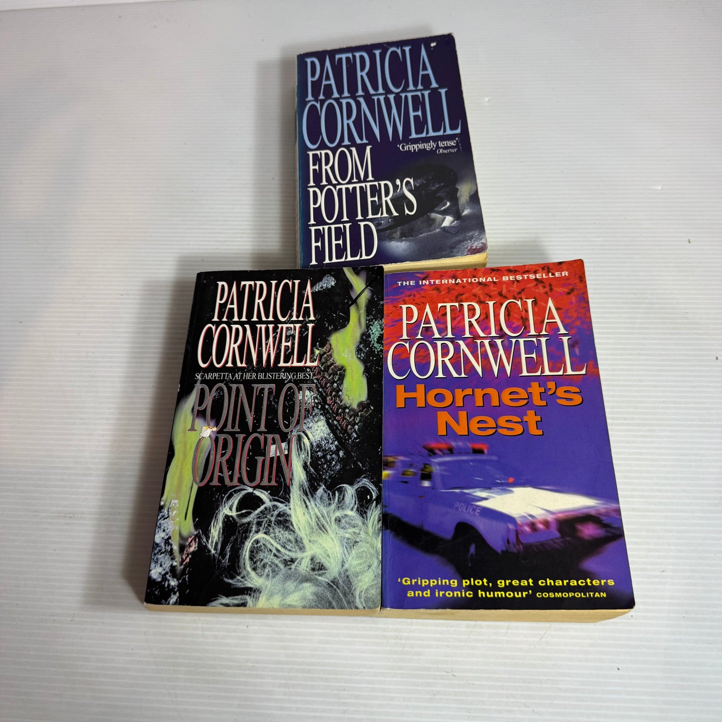 Patricia Cornwell Book Bundle x 3 Books : From Potter's Field, Hornet's Nest, Point of Origin (2595)