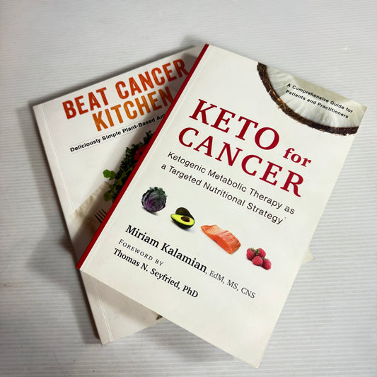Anti-Cancer Recipe & Nutritional Book Bundle x 2 : Keto for Cancer - Miriam Kalamian, EdM, MS, CNS, Beat Cancer Kitchen - Chris & Micah Wark (2797)