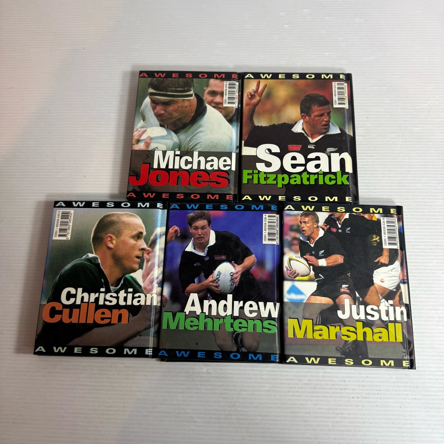 Awesome Rugby Book Bundle x 5 Christian Cullen, Andrew Mehrtens, Justin Marshall, Sean Fitzpatrick, Michael Jones