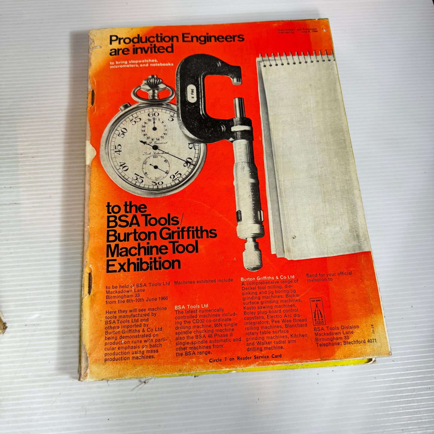 Machinery and Production Engineering Magazine Book Bundle x 7 (Vintage)(2545)