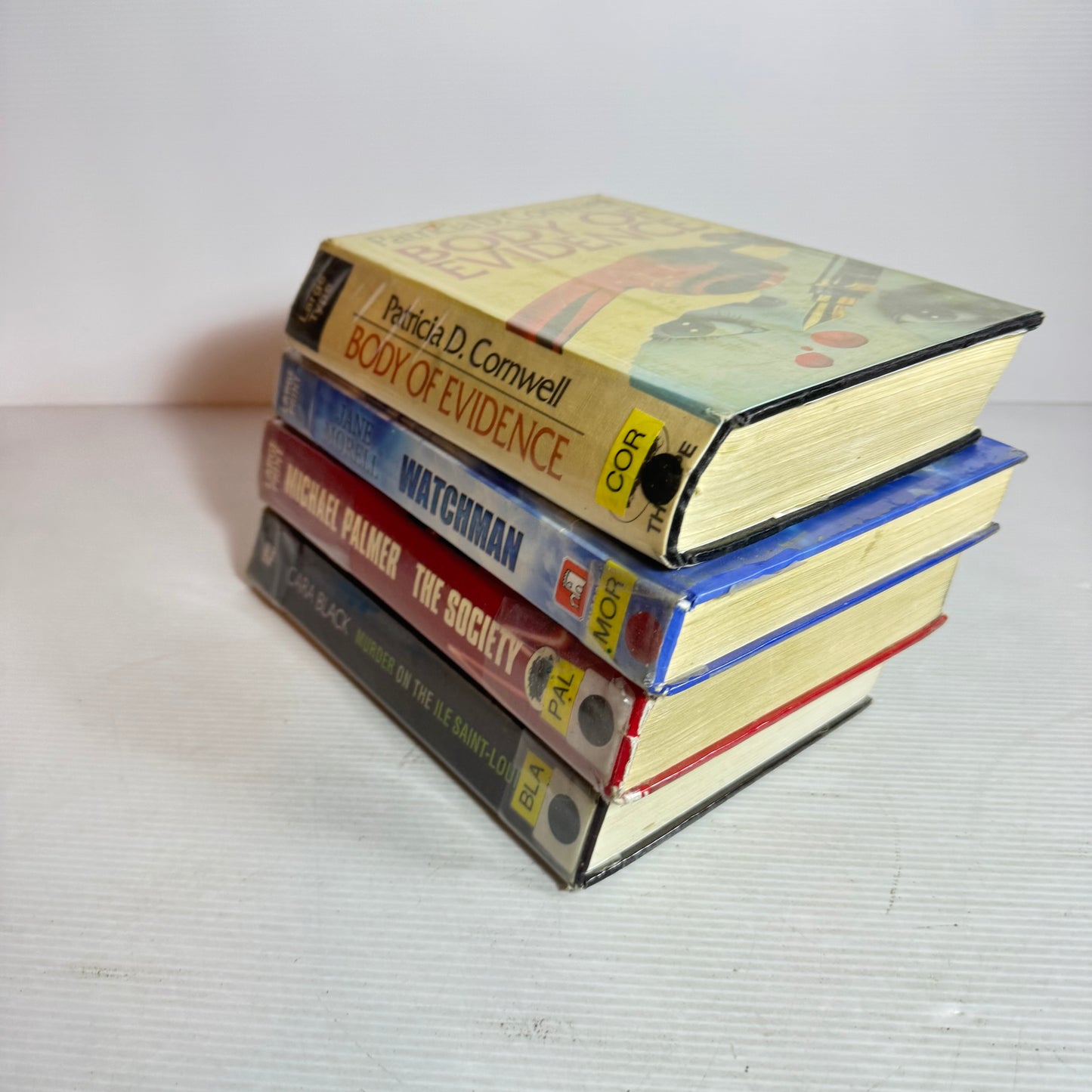 Large Print Crime Book Bundle x 4 : Body of Evidence, Murder on the Ile Sant-Louis, Watchman, The Society (2873)