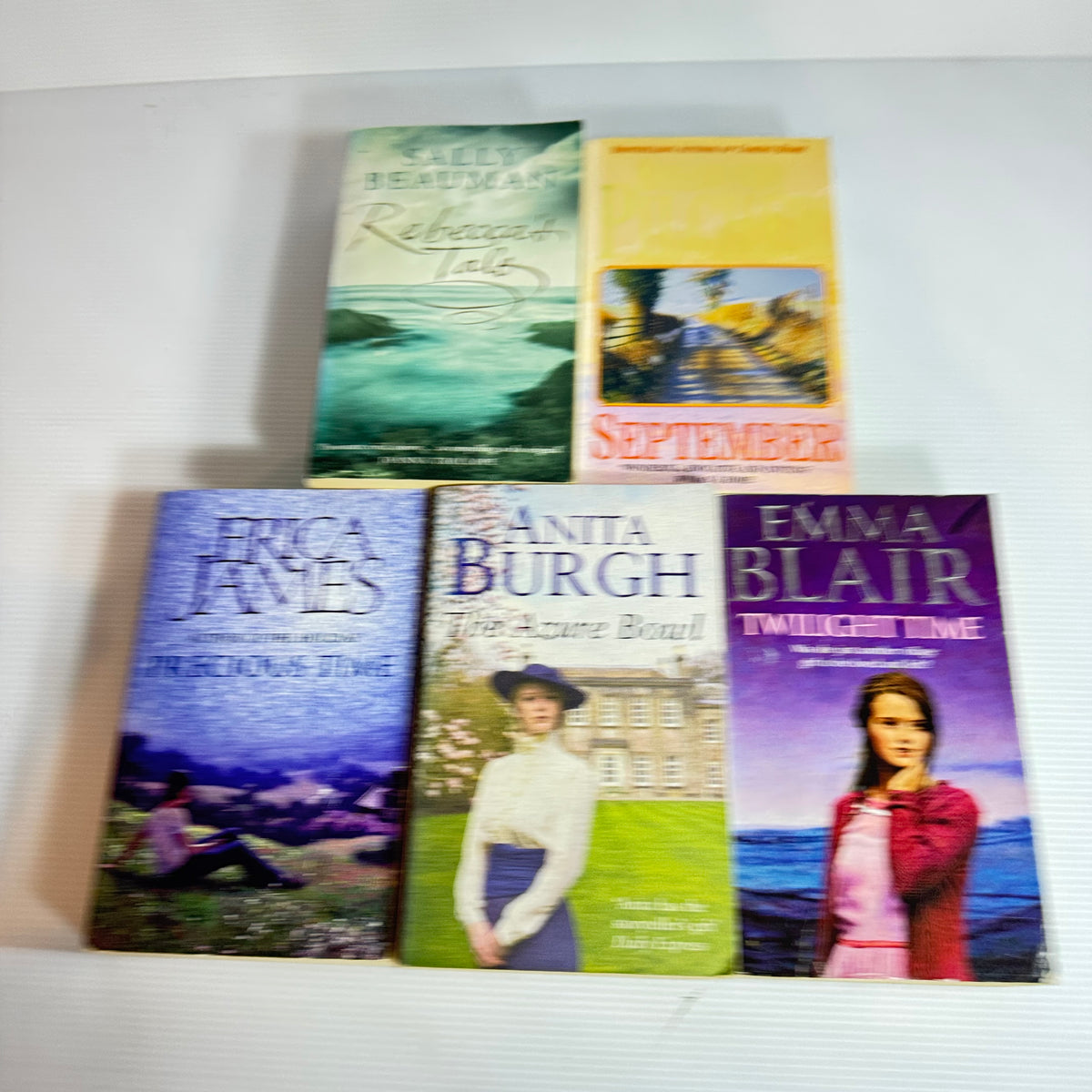 Historical Romance Book Bundle x 5 : September - Rosamunde Pilcher, Rebecca's Tale - Sally Beauman, The Azure Bowl - Anita Burgh, Precious Time - Erica James, Twilight Time - Emma Blair (3374)
