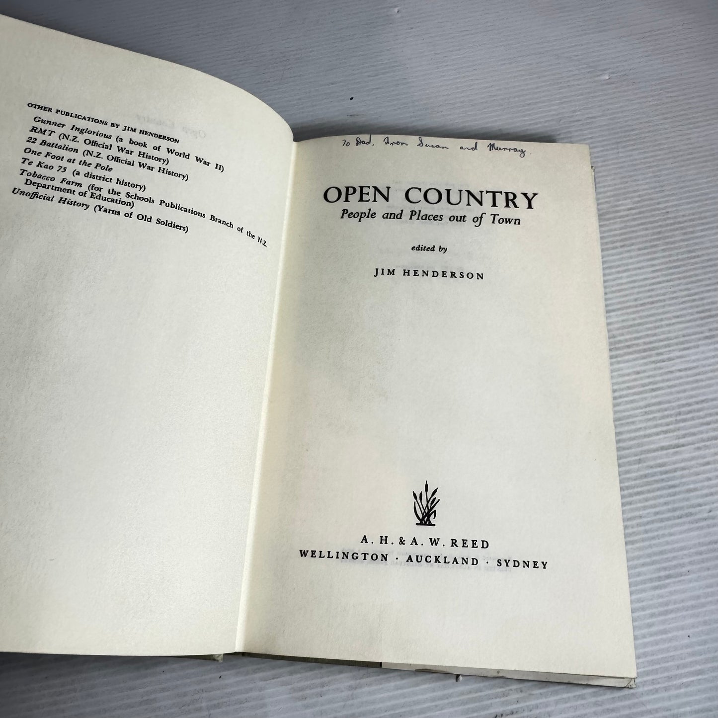 Jim Henderson Vintage Book Bundle x 2 : Open Country (1965) & Return to Open Country (1967) (2923)
