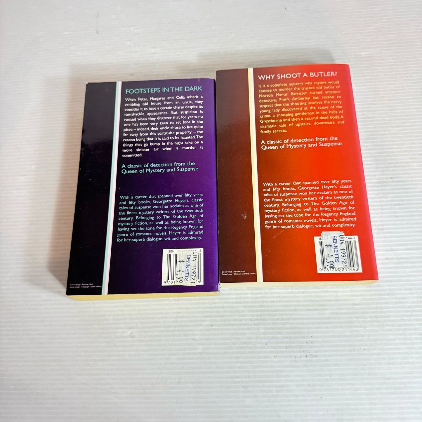 Georgette Heyer Book Bundle x 2 Books : Why Shoot a Butler? & Footsteps In the Dark (2003)