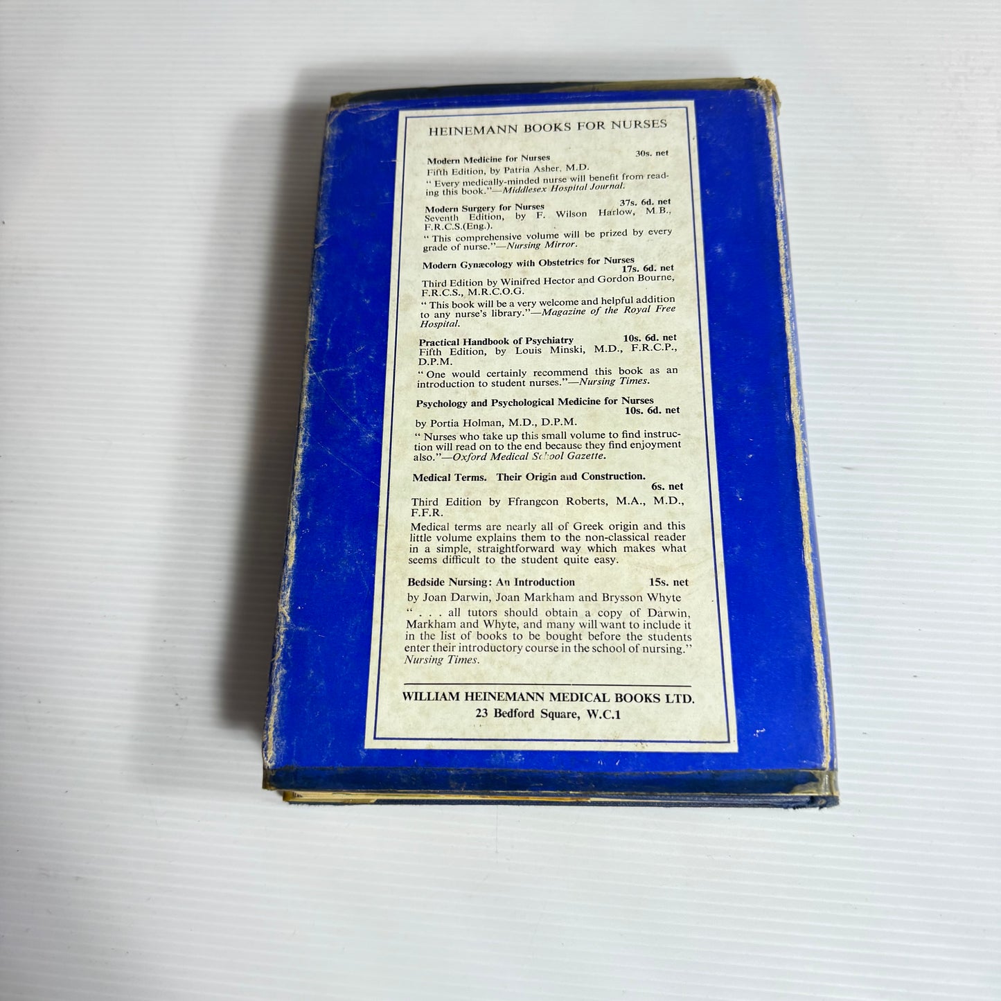 Vintage Nursing Books x 4 Books (3193)