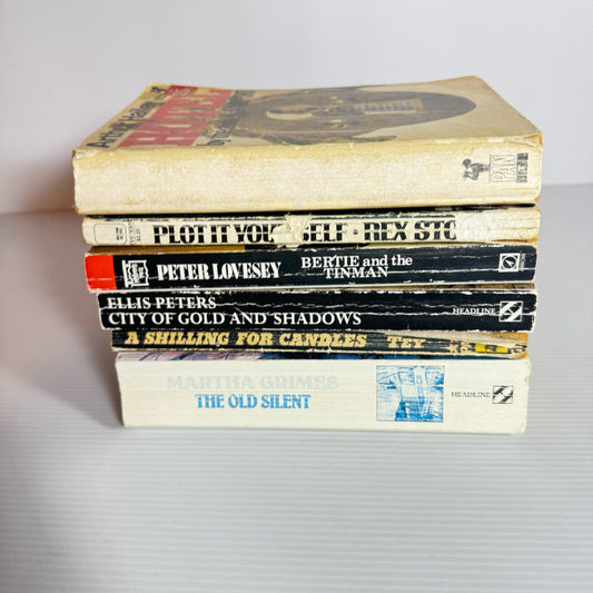 Vintage Crime/Mystery/Thriller Book Bundle x 6 Books - Various Authors (1960-1990)   (2221)