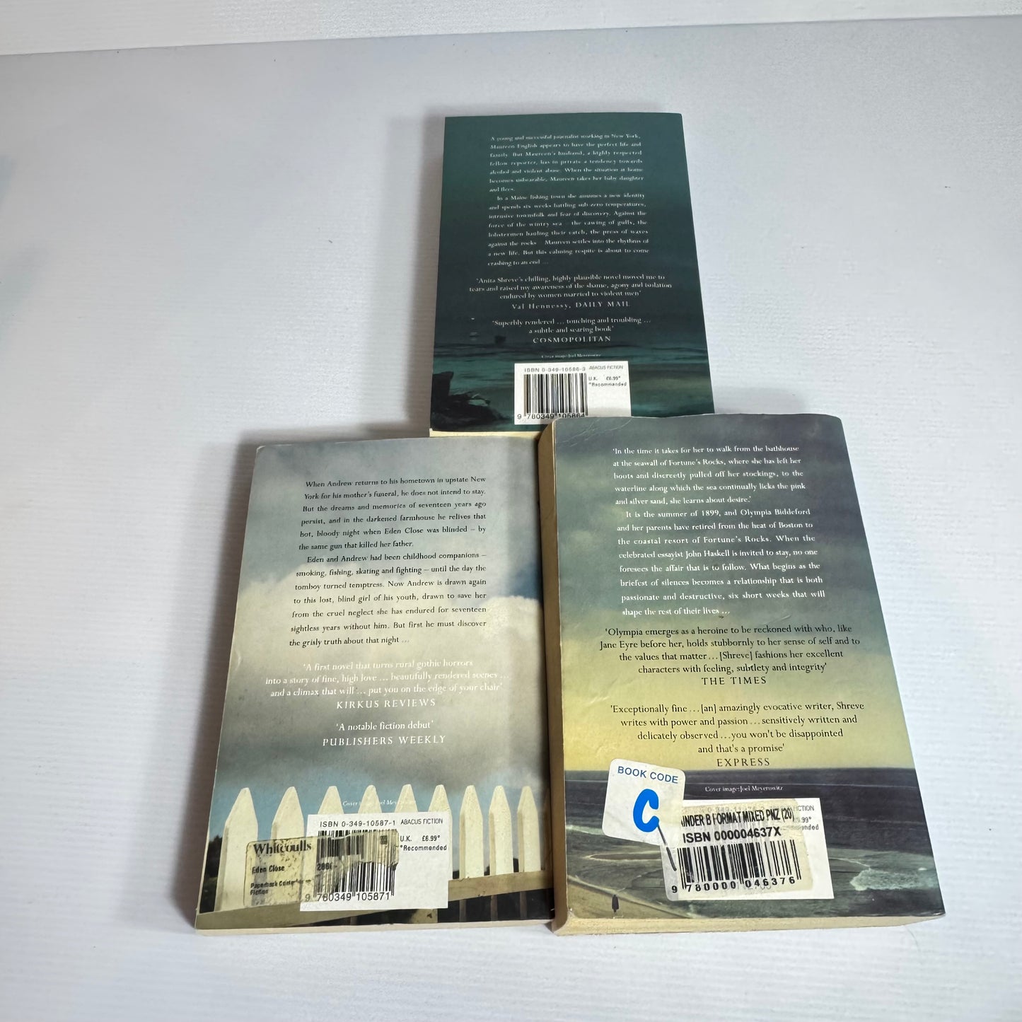 Anita Shreve Book Bundle x 3 : Strange Fits of Passion, Eden Close, Fortune's Rocks (3098)