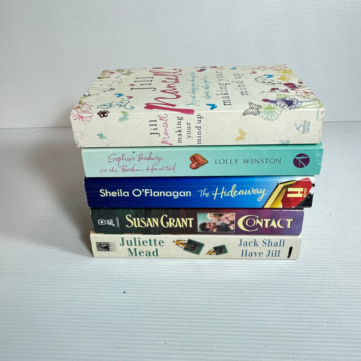 Contemporary Romance Bundle x 5 : The Hideaway - Sheila O'Flanagan, Contact - Susan Grant, Jack Shall Have Jill - Juliette Mead, Sophie's Bakery for the Broken Hearted - Lolly Winston, Making Your Mind Up - Jill Mansell (3382)