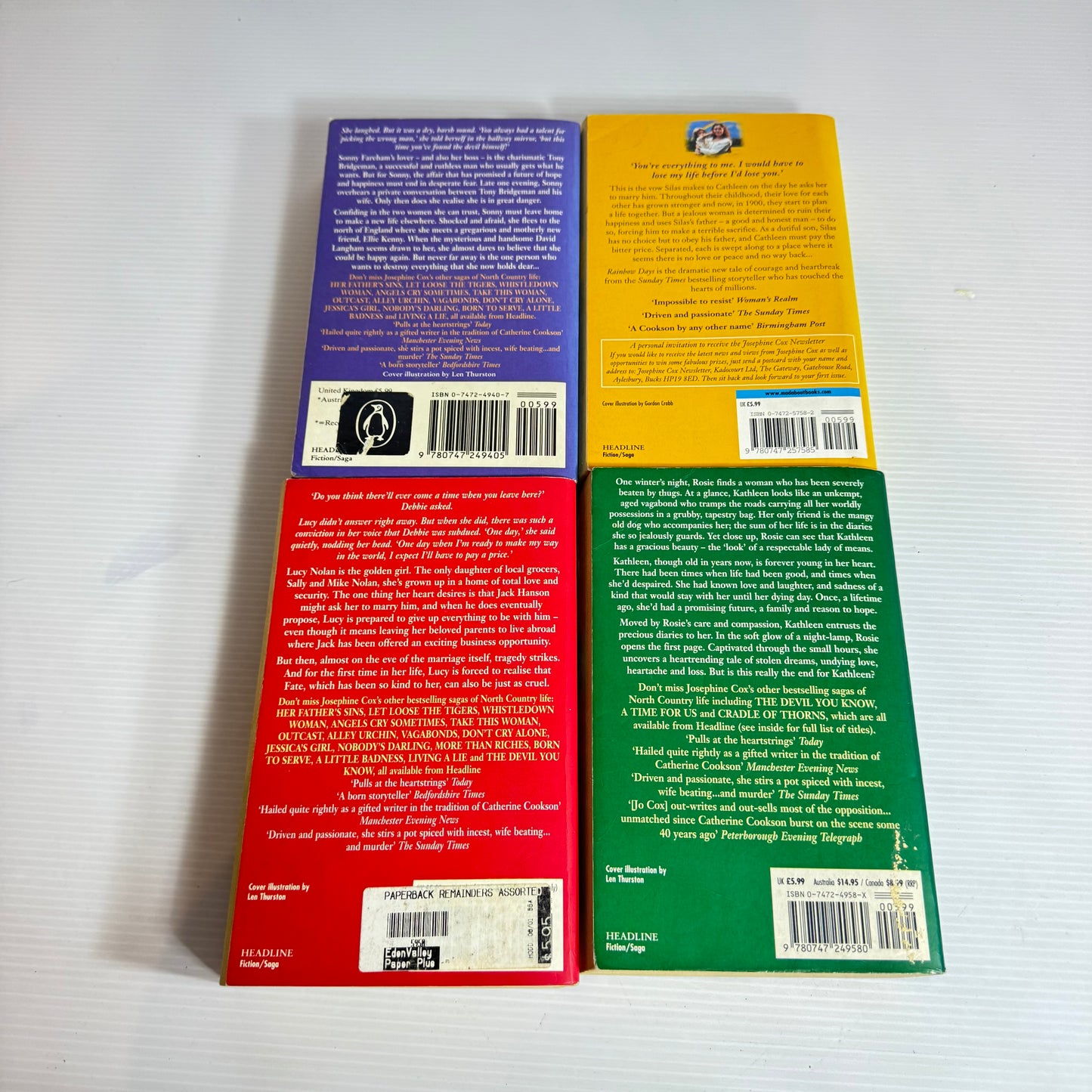 Josephine Cox Paperback Book Bundle x 4 Books (2473)