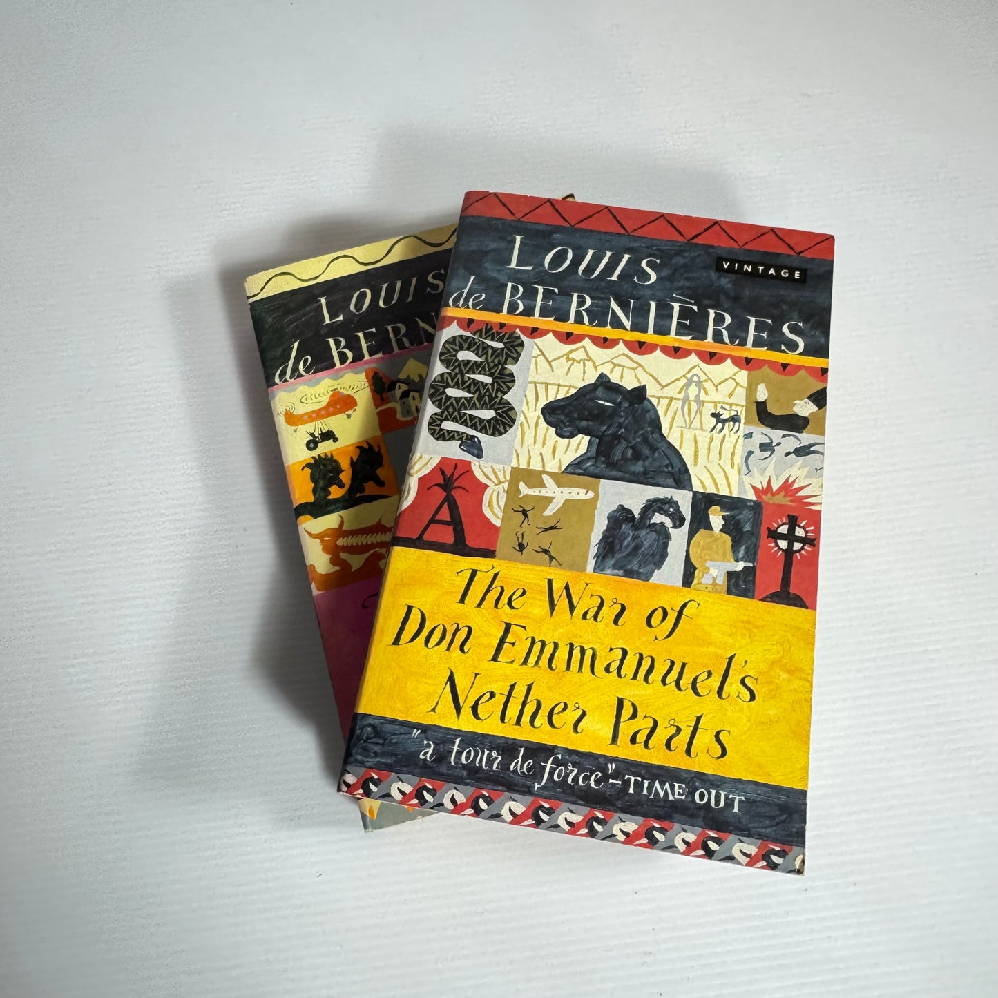 Louis de Bernieres Book Bundle x 2 : The War of Don Emmanuel's Neither Parts & The Troublesome Offspring of Cardinal Guzman (3070)