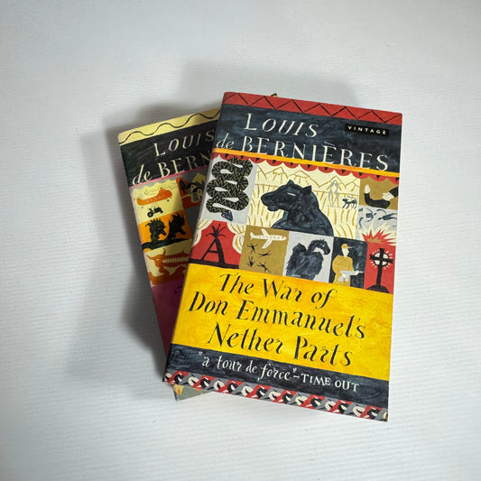 Louis de Bernieres Book Bundle x 2 : The War of Don Emmanuel's Neither Parts & The Troublesome Offspring of Cardinal Guzman (3070)