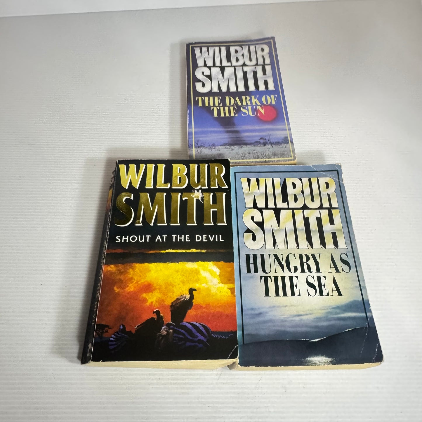 Wilbur Smith Book Bundle x 3 Books : The Dark Of The Sun, Hungry As the Sea, Shout At The Devil (2518)(2518)