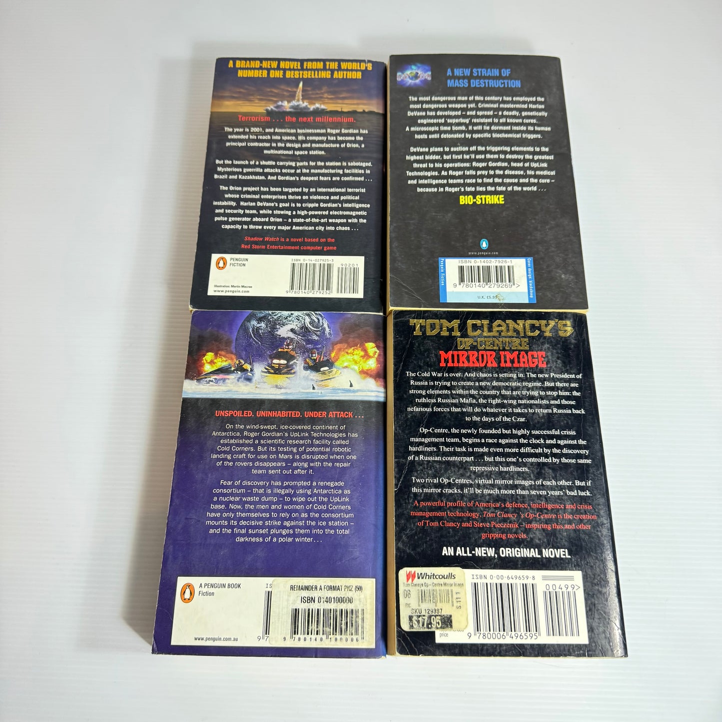 Tom Clancy Book Bundle x 4 : Bio-Strike, Shadow Watch, Cold War,  Mirror Image (3032)