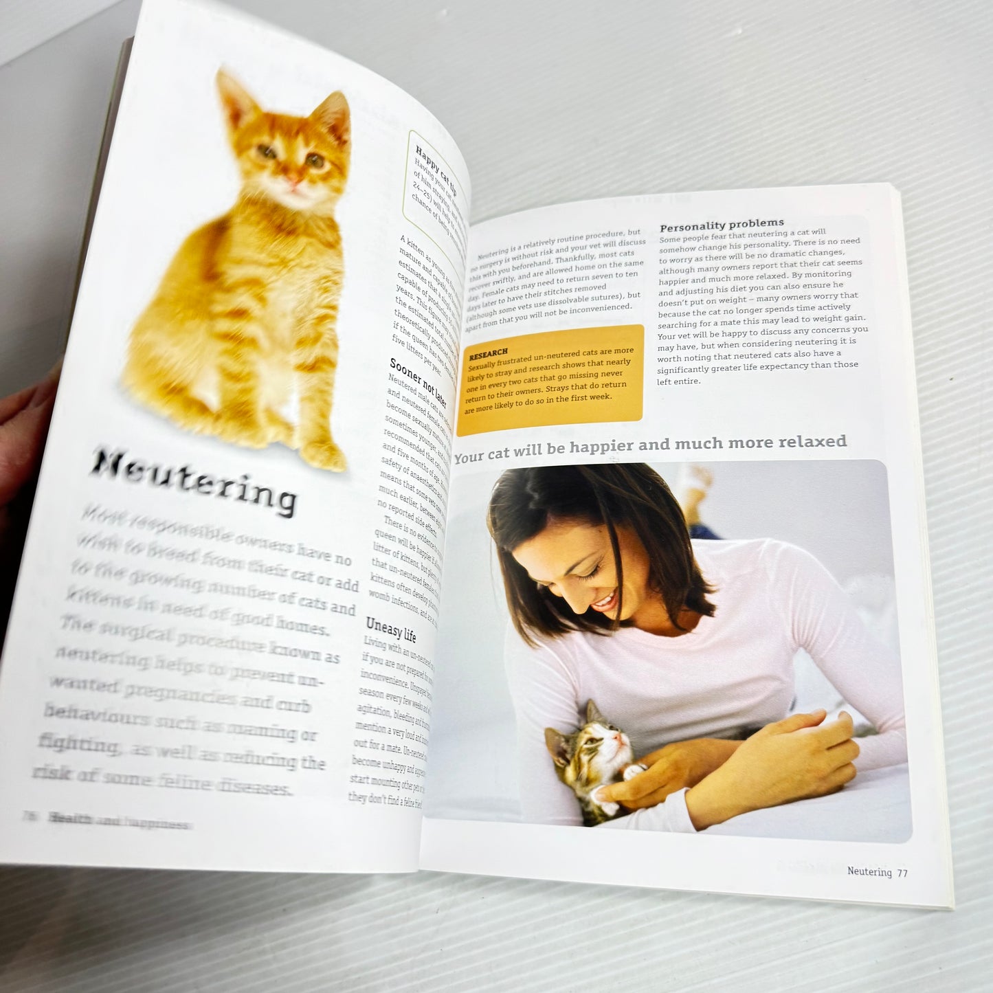 Cat Lovers Book Bundle x 3 : Meow, How to Have a Happy Cat, Roger Caras' Treasury of Great Cat Stories (2858)