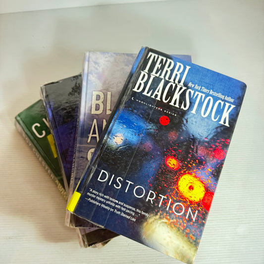 Large Print Crime Mystery Book Bundle x 4 : Distortion, Blood & Sangria, The Unseen, Anger Man(2868)