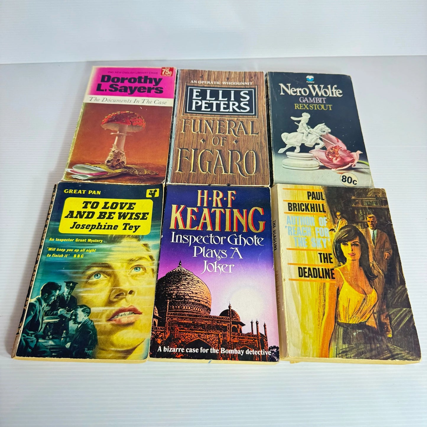 Crime/Mystery Vintage Book Bundle x 6 Books : Mixed Authors (Vintage 1959 - 1989) (2222)