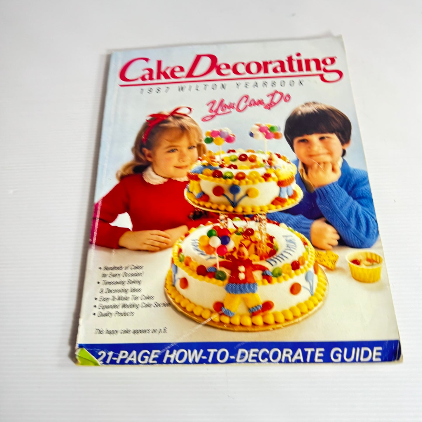 Cake Decorating Book Bundle x 2 : Woman's Realm Cake Icing - Christine France (Vintage 1984) & Cake Decorating 1987 Wilton Yearbook(3218)