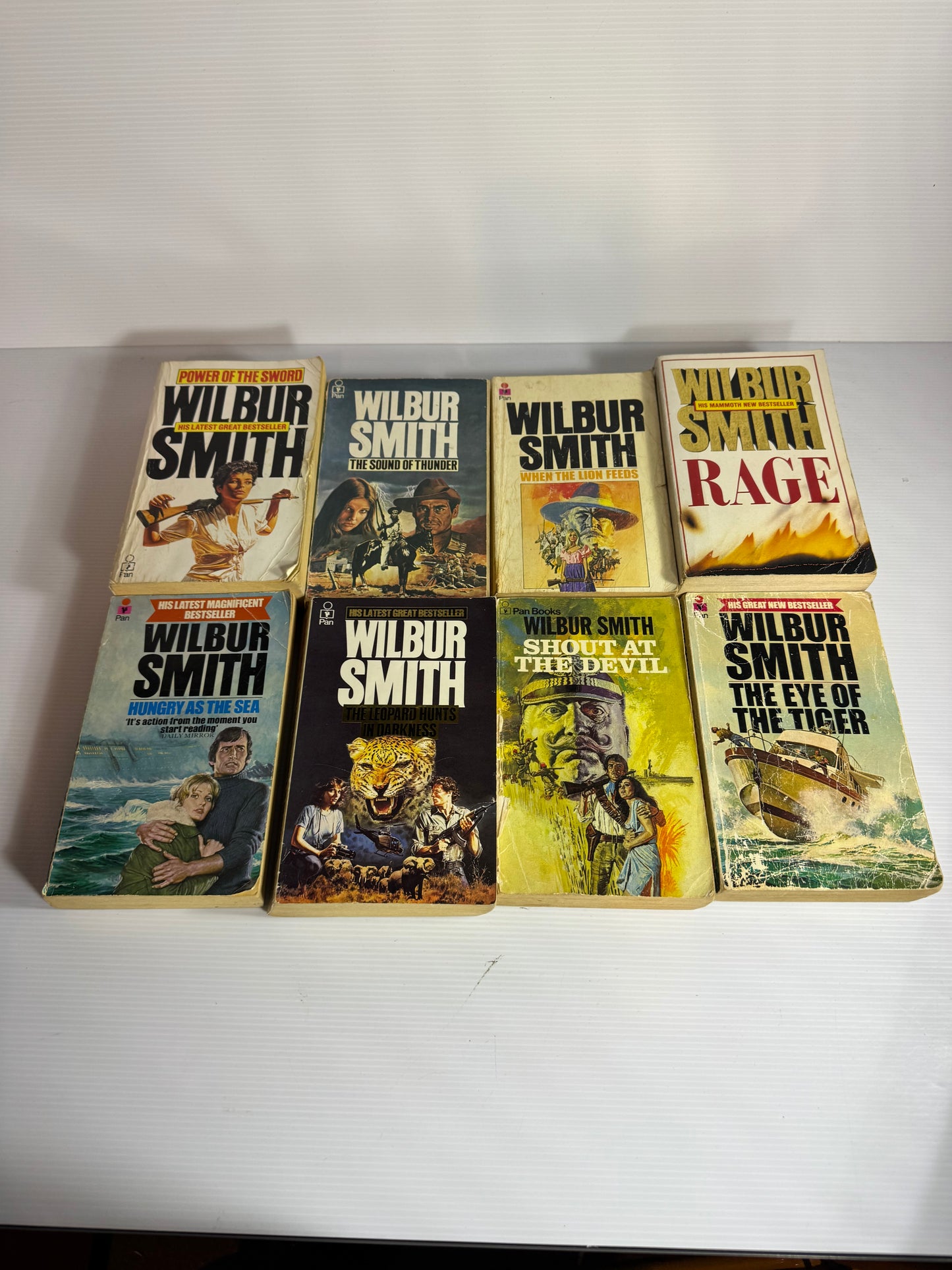 Wilbur Smith Small Paperback Vintage Book Bundle x 8 Books (3119)