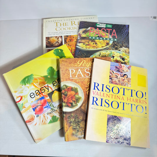 Pasta, Rice & More Cookbook Bundle x 5 Books : Perfect Pasta -Valentina Harris, Risotto! Risotto! - Valentina Harris, Easy Eats!, The Australian Women's Weekly Pasta Cookbook, The Rice Cookbook - Roz Denny(2945)
