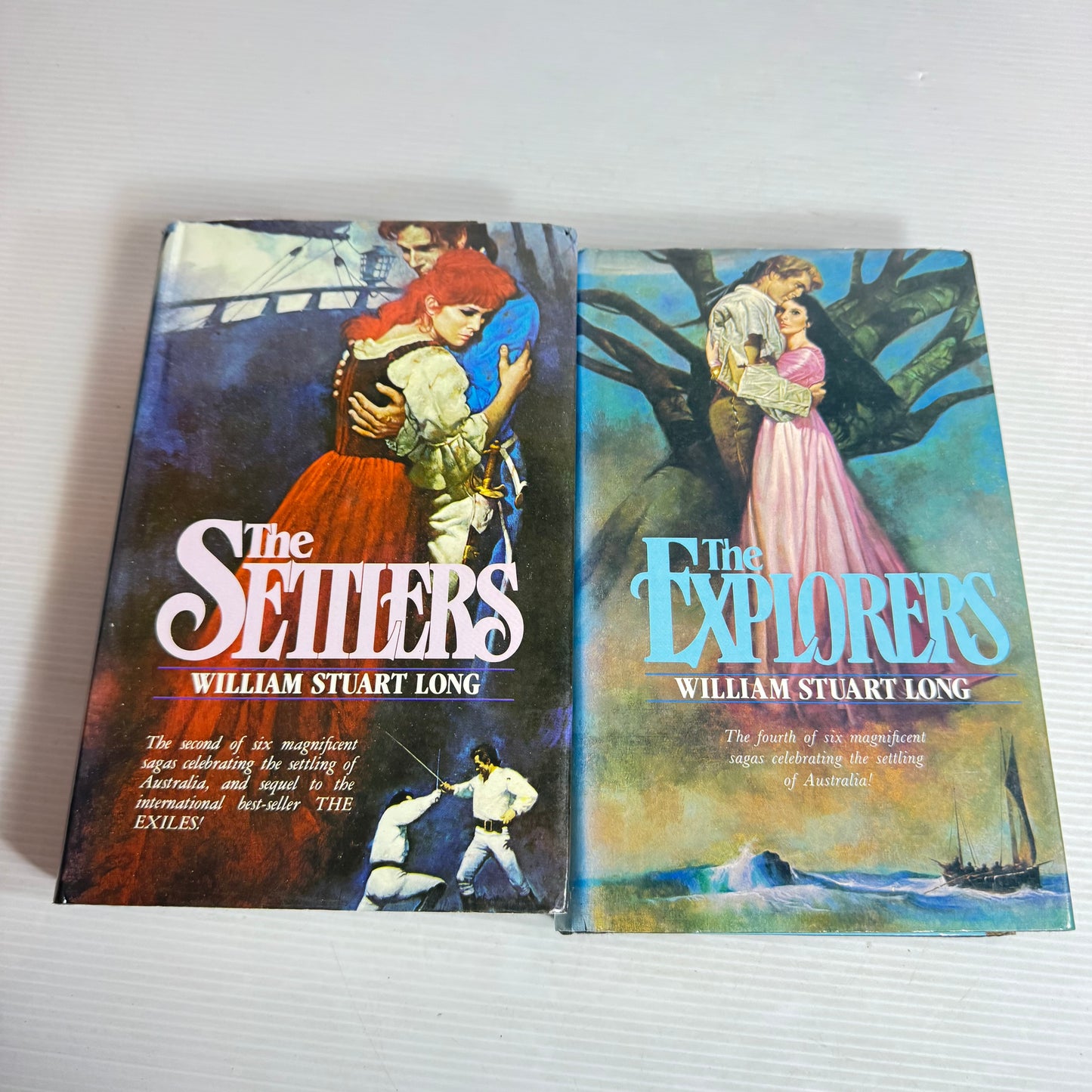 William Stuart Long Vintage Book Bundle x 2 : The Explorers & The Settlers (2814)