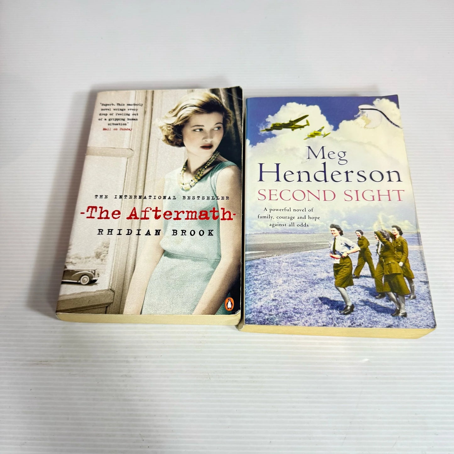 Historical War Themed Book Bundle x 2  : The Aftermath - Rhidian Brook & Second Sight - Meg Henderson (2353)