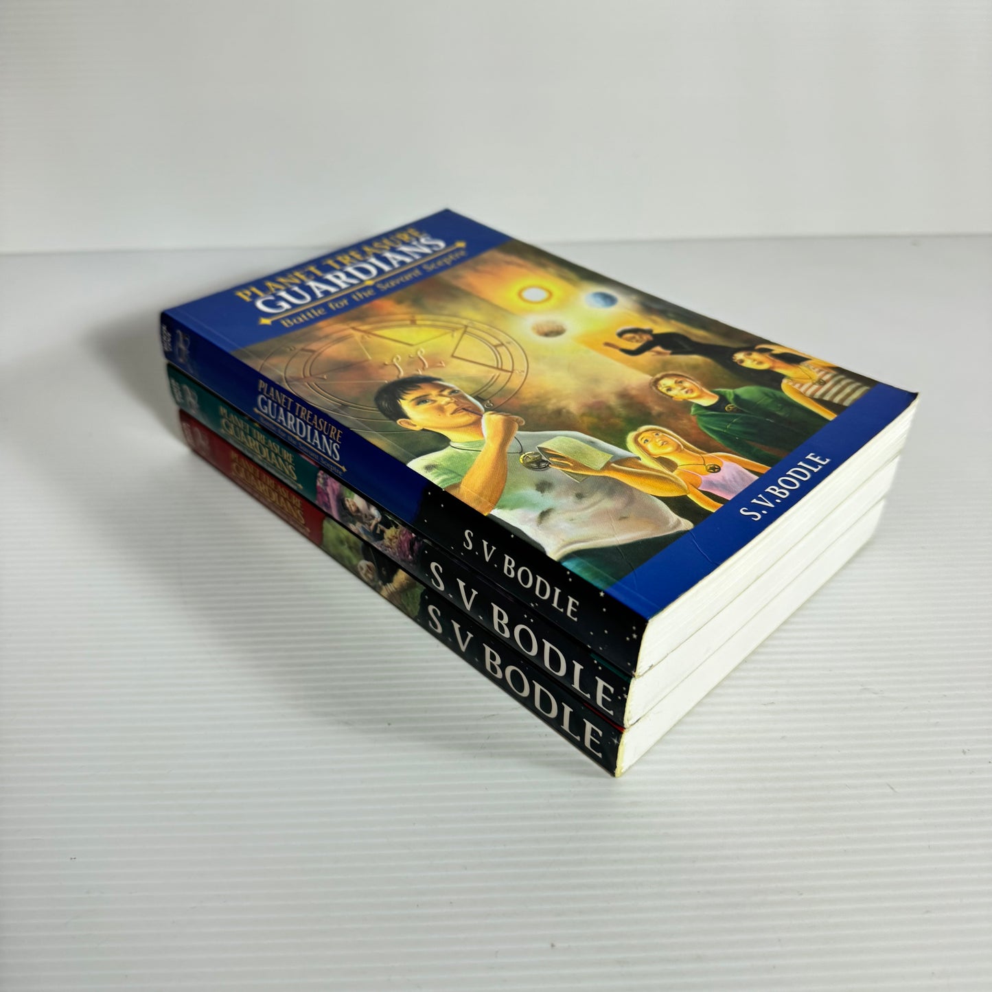 S.V. Bodle Planet Treasure Guardians Book Bundle x 3 : Battle for the Savant Sceptre, Hunt for the Emberteller, Secret of the Stolen Scripts (3106)