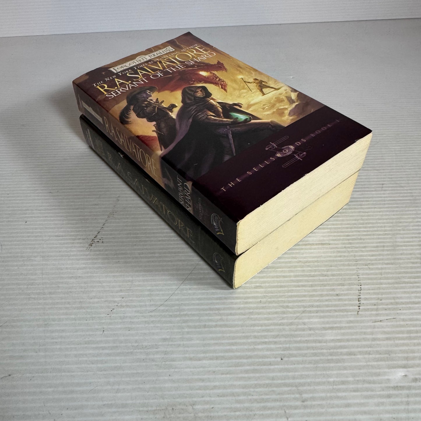 R. A. Salvatore Forgotten Realms Book Bundle x 2 : Servant of the Shard & The spine of the World (2961)