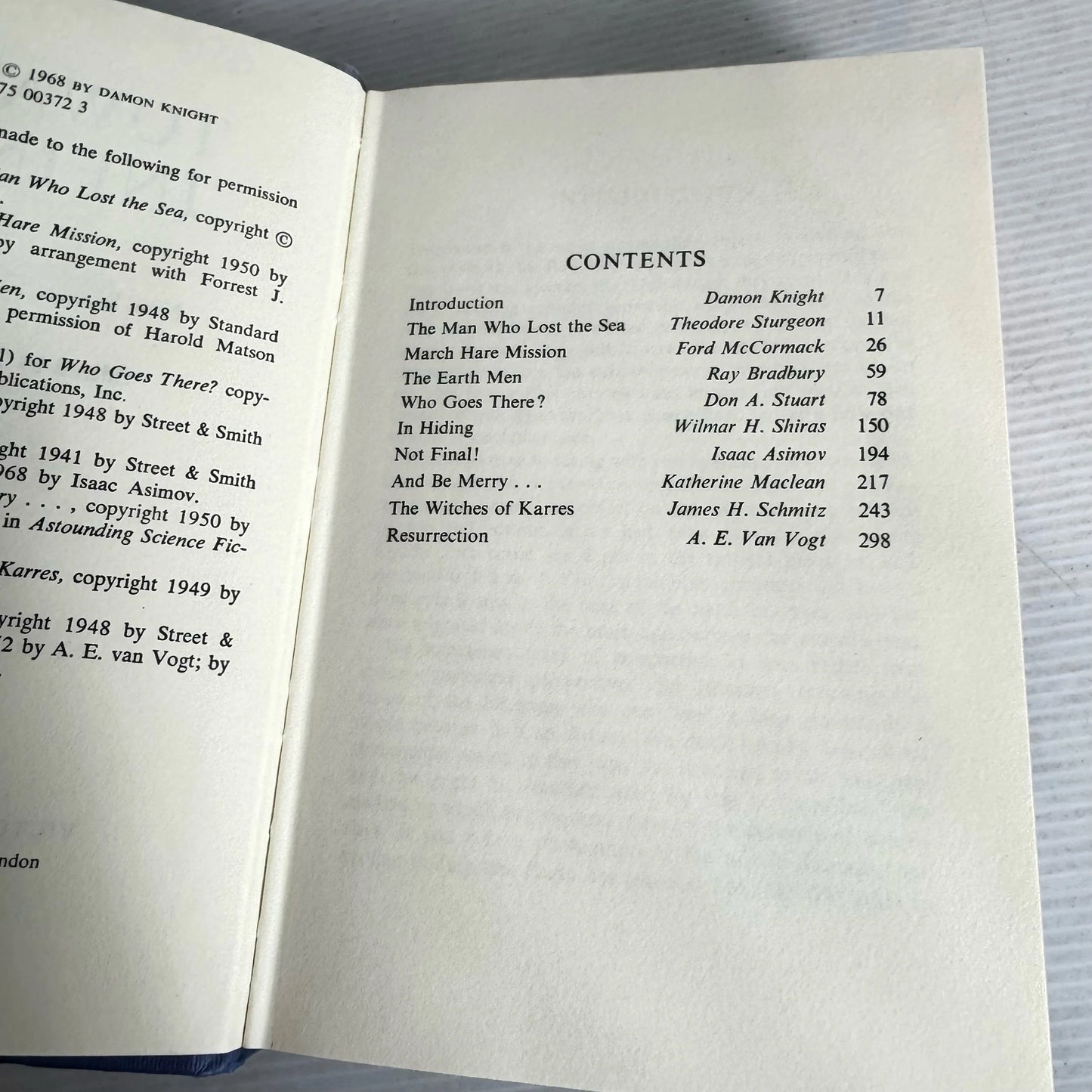 Science Fiction Book Bundle x 2 Books : Towards Infinity : 9 Science Fiction Stories 1968 & Great Stories of Science Fiction 1954 (2083)