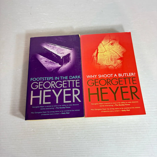 Georgette Heyer Book Bundle x 2 Books : Why Shoot a Butler? & Footsteps In the Dark (2003)