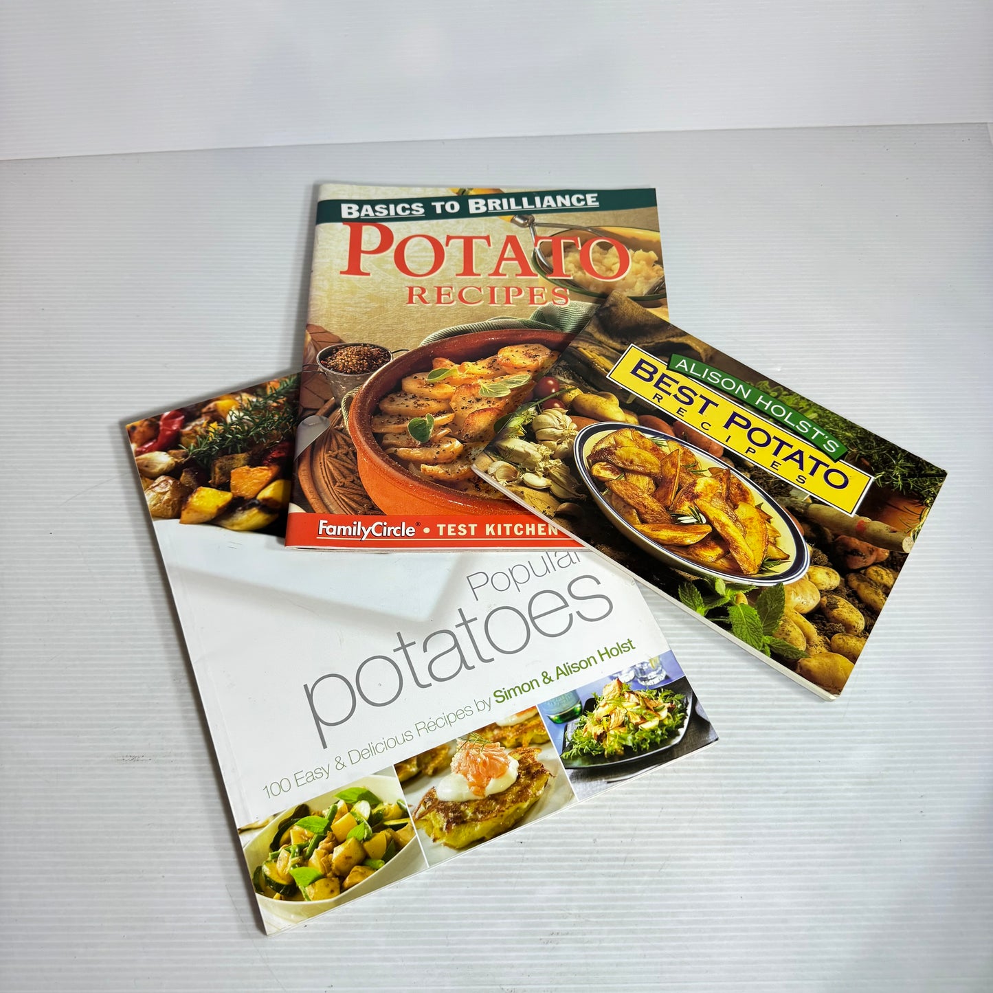 Potato Cookbook Bundle x 3 : Alison Holst's Best Potato Recipes, Basics to Brilliance Potato Recipes - Family Circle, Popular Potatoes - Simon & Alison Holst(2931)