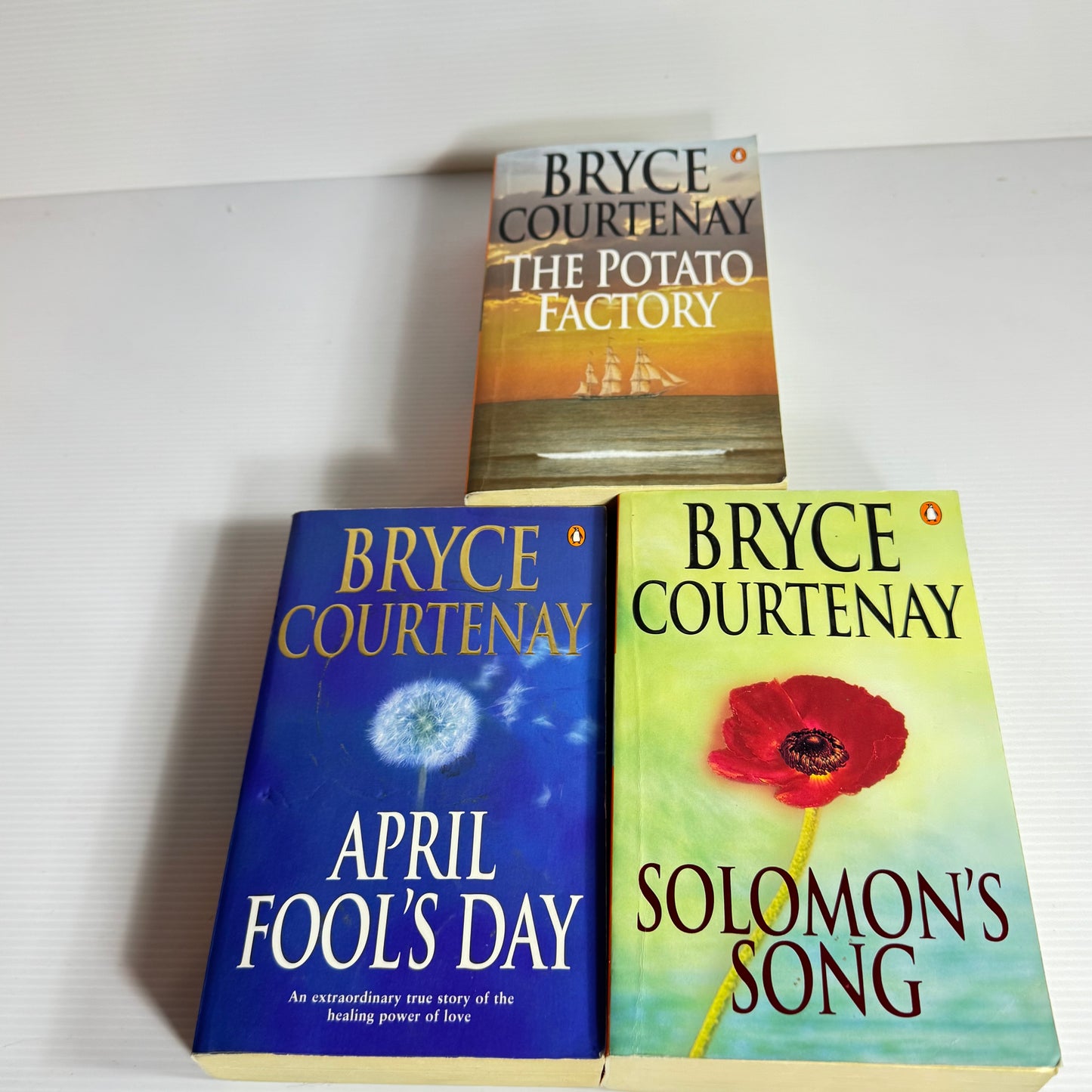 Bryce Courtenay Book Bundle x 3 Books : The Potato Factory, Solomon's Song, April Fool's Day(3128)