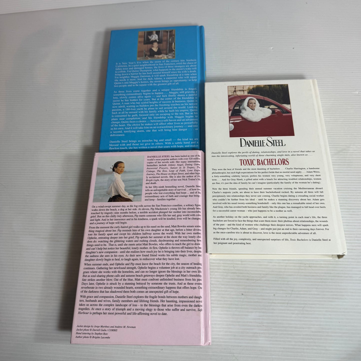 Danielle Steel Hardcover Book Bundle x 3 : Miracle, Safe Harbour, Toxic Bachelors (2823)