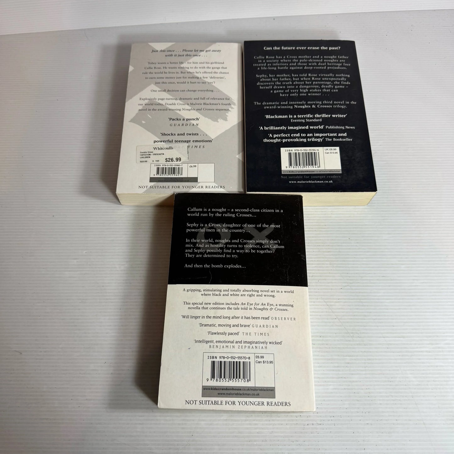 Malorie Blackman Book Bundle x 3 Noughts & Crosses, Double Cross, & Checkmate